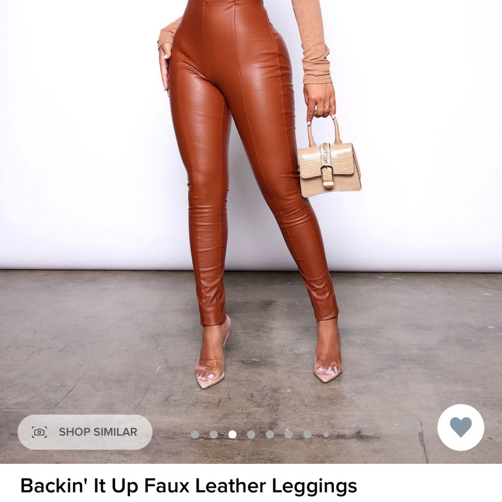 “Backin' It Up Faux Leather Leggings - Cognac”